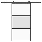 Porta Scorrevole Ferramenta Nera 102,5x205 cm Vetro Temperato