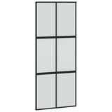 Porta Scorrevole Set Ferramenta Nera 90x205 cm Vetro Temperato