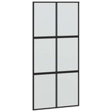 Porta Scorrevole Ferramenta Nera 102,5x205 cm Vetro Temperato