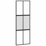 Porta Scorrevole Set Ferramenta Nera 76x205 cm Vetro Temperato