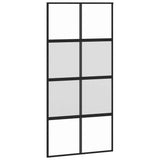 Porta Scorrevole Ferramenta Nera 102,5x205 cm Vetro Temperato