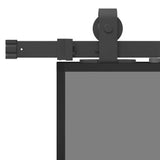 Porta Scorrevole Set Ferramenta Nera 76x205 cm Vetro Temperato