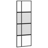 Porta Scorrevole Set Ferramenta Nera 76x205 cm Vetro Temperato