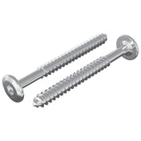 Viti in Legno 2 pcs Argento M6 x 70 mm Acciaio
