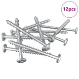Viti in Legno 12 pcs Argento M6 x 70 mm Acciaio