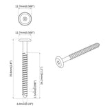 Viti in Legno 1900 pcs Argento Acciaio