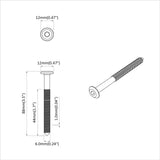 Viti per mobili 1200 pcs Argento Acciaio