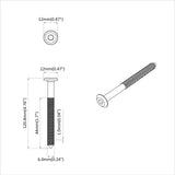 Viti per mobili 2 pcs Argento M6 x 100 mm Acciaio