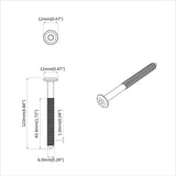 Viti per mobili 2 pcs Argento M6 x 120 mm Acciaio