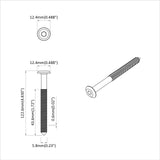 Vite 2 pcs Argento M6 x 120 mm Acciaio