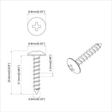 Chiodo autofilettante 2 pcs Zincato 4 x 20 mm Acciaio