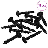 Chiodo autofilettante 12 pcs Nero 4 x 25 mm Acciaio