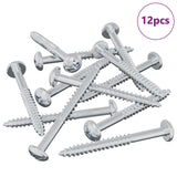 Vite in Legno 12 pcs Argento 9,8 x 53 mm Acciaio
