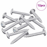 Viti in Legno 12 pcs Argento M4 x 25 mm Acciaio