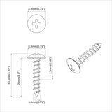 Viti in Legno 2 pcs Argento M4 x 28 mm Acciaio