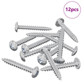 Viti in Legno 12 pcs Argento M4 x 28 mm Acciaio