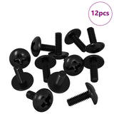 Viti a manica 12 pcs Nero M4 x 10 mm Ferro