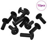 Dadi a Manica 12 pcs Nero M4 x 14,5 mm Metallo