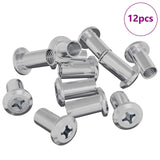 Dado a bloccaggio 12 pcs Nichel M6 x 25 mm Acciaio