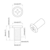 Dado a bloccaggio 2 pcs Argento M6 x 25 mm Acciaio