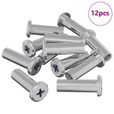 Dado a bloccaggio 12 pcs Argento M6 x 25 mm Acciaio