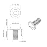 Vite di Blocco Tinta unita 2 pcs Argento M6 x 12 mm Acciaio