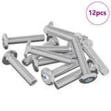 Vite di Blocco Tinta unita 12 pcs Argento M6 x 30 mm Acciaio