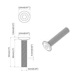 Vite con Testa Bloccante 2 pcs Argento M6 x 30 mm Acciaio