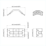 Supporto 2 pcs Zincato 106 x 55 x 1,5mm Acciaio