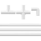 Tubo PVC 12 pcs Bianco 12,2 x 1,8 x 500 mm PP e PE
