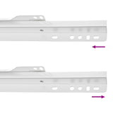 Scorrevole per cassetti 2 pcs Bianco 400 mm Acciaio