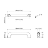 Manico Tinta unita 2 pcs Nero 380 x 34 x 85 mm Alluminio e PP