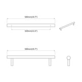 Manico 2 pcs Argento 500 mm Acciaio