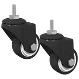 Rullo girevole 2 pcs Nero 40,4 x 40,4 x 19,7 mm Ferro e nylon