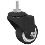 Rullo girevole 2 pcs Nero 40,4 x 40,4 x 19,7 mm Ferro e nylon