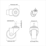 Rullo girevole 2 pcs Nero 40,4 x 40,4 x 19,7 mm Ferro e nylon