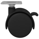 Ruota 2 pcs Nero 39,5 x 39,5 x 37,8 mm Acciaio e polipropilene