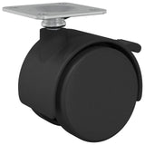 Ruota 12 pcs Nero 39,5 x 39,5 x 37,8 mm Acciaio e polipropilene