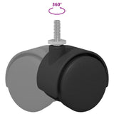 Ruota 2 pcs Nero e Argento 40,1 x 40,1 x 37,8 mm Ferro e PP