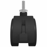 Ruota 2 pcs Nero e Argento 40,1 x 40,1 x 37,8 mm Ferro e PP