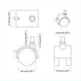Ruota 2 pcs Nero e Argento 40,1 x 40,1 x 37,8 mm Ferro e PP