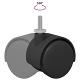 Ruote 2 pcs Nero 40,1 x 37,8 mm PP e Ferro