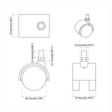 Ruote 12 pcs Nero 40,1 x 37,8 mm PP e Ferro