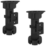 Piedini per mobili Regolabile 2 pcs Nero 46 x 46 x 128 mm PP