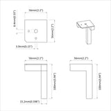 Piedi in piedi 12 pcs Nero 57 x 57 x 100 mm Ferro