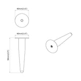 Piedini per mobili 2 pcs Nero  40 x 98 mm Ferro