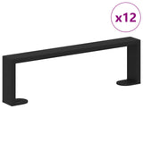 Piedini per mobili 12 pcs Nero 341 x 40,5 x 100 mm Ferro