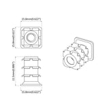 Inserto per tubo filettato 2 pcs Nero e Argento Acciaio zincato