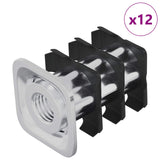Inserto per tubo filettato 12 pcs Nero e Argento