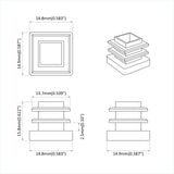 Tappi terminali 12 pcs Nero 15 x 15 x 15 mm PP
